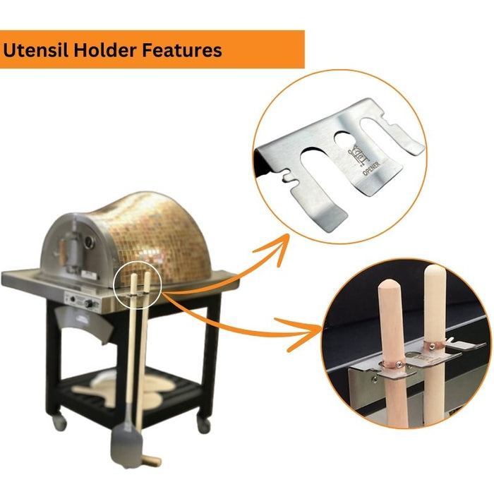 HPC Fire Utensil Holder for Outdoor Pizza Oven Constructed of Pure Stainless Steel Installed in Forno De Pizza Forno Series 