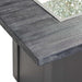 Havenwood with Pebble grey Everblend top and Luverne Black base  with Clear Tempered Fire Glass Gems Corner Details Scaled