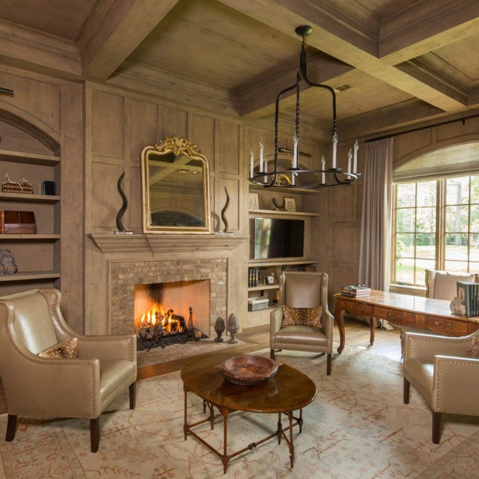 Isokern Magnum Fireplace Installed in Home Office Living Area