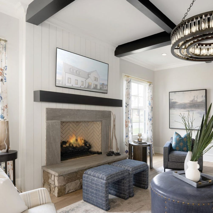 Isokern Ventless Fireplace Installed in Customized Wall in Livingroom