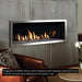 Kingsman ZCVRB47 Direct Vent Fireplace with Stainless Steel Surround Trim Kit, Bronze Glass Media and Porcelain Liner