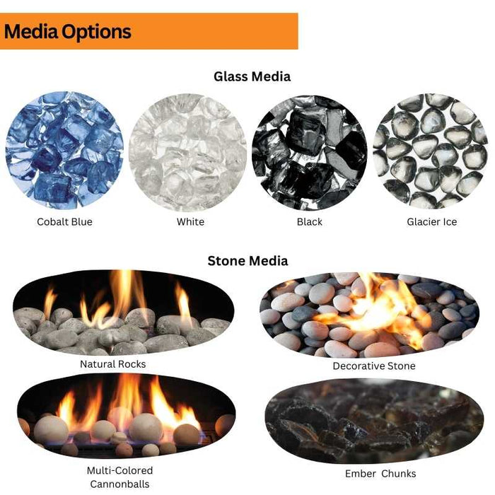 Kingsman Zero Clearance Clean View Direct Vent Gas Fireplace Media Options