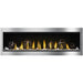LV74N2 Vector Linear Fireplace Wrought Iron Globes Topaz Glass Embers Brush Stainless Steal with Safety Barrier