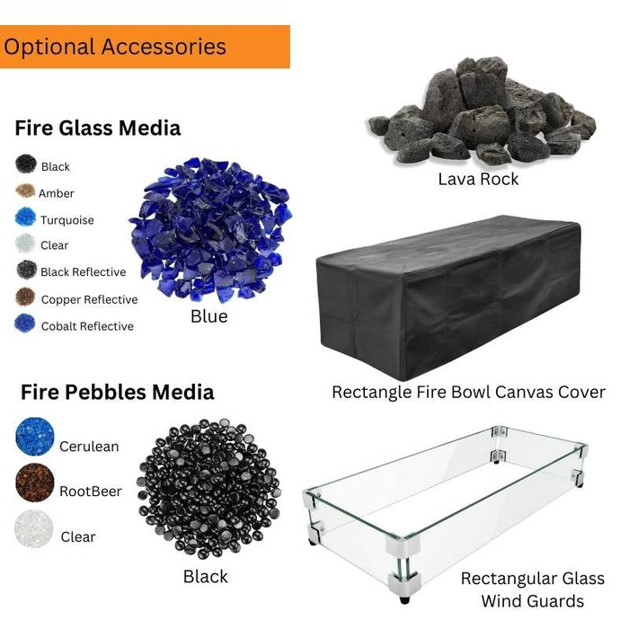 Linear Fire Pit Optional Accessories V2