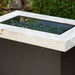 Linear Glass Burner Cover Installed Outdoor with Clear Tempered Glass Gems