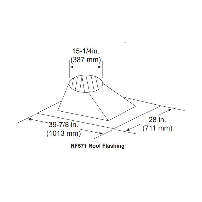 Majestic 7/12 - 12/12 Pitch Roof Flashing for SL1100 and SL400 Series Wood Burning Pipe