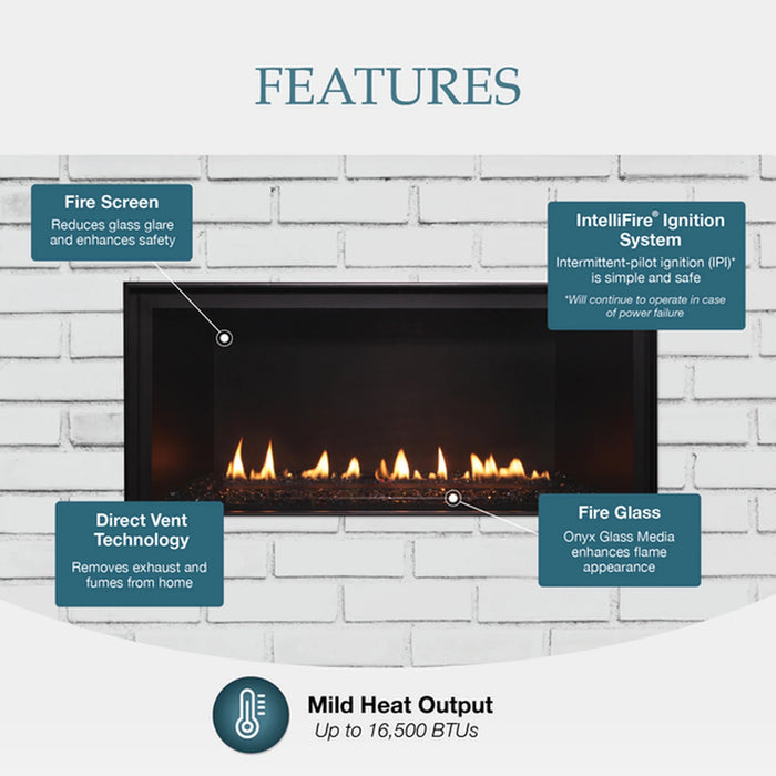 Majestic Linear 36" Direct Vent Fireplace with IntelliFire