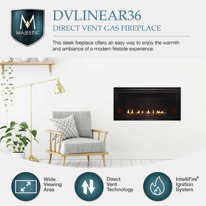 Majestic Linear 36" Direct Vent Fireplace with IntelliFire