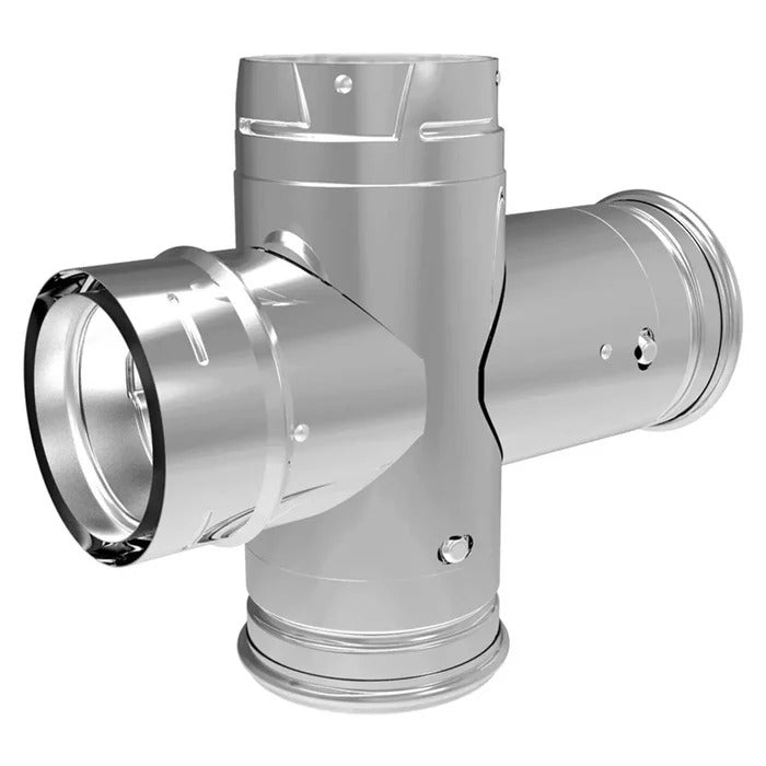 Majestic PelletVent Pro 3" Double Black Tee With Clean-Out Tee Cap