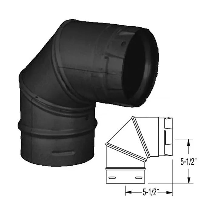 Majestic PelletVent Pro 4" 90 Degree Elbow (Black)