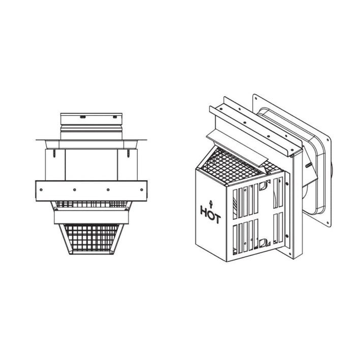 Majestic SLP Horizontal High Wind Trapezoid Termination Cap With Firestop