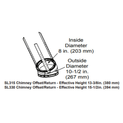 Majestic 15° Elbow Kit for SL300 Series Wood Burning Pipe | SL315