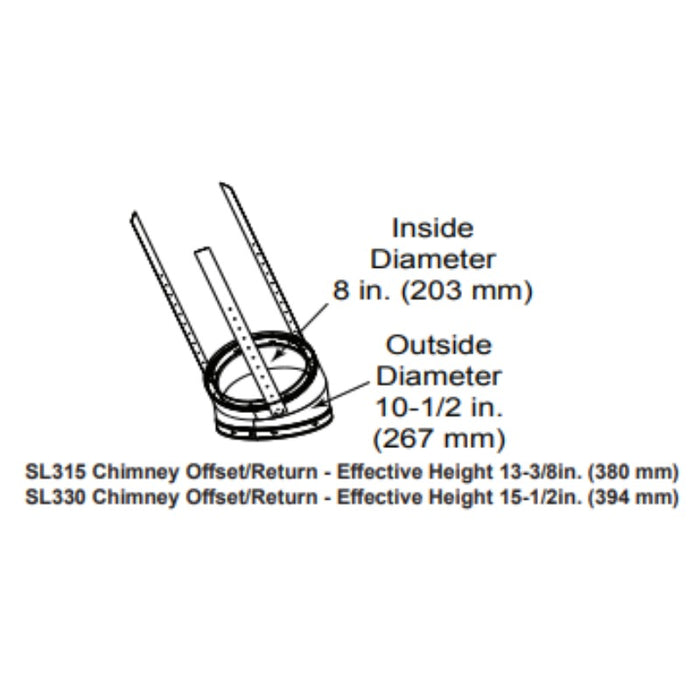 Majestic 15° Elbow Kit for SL300 Series Wood Burning Pipe | SL315