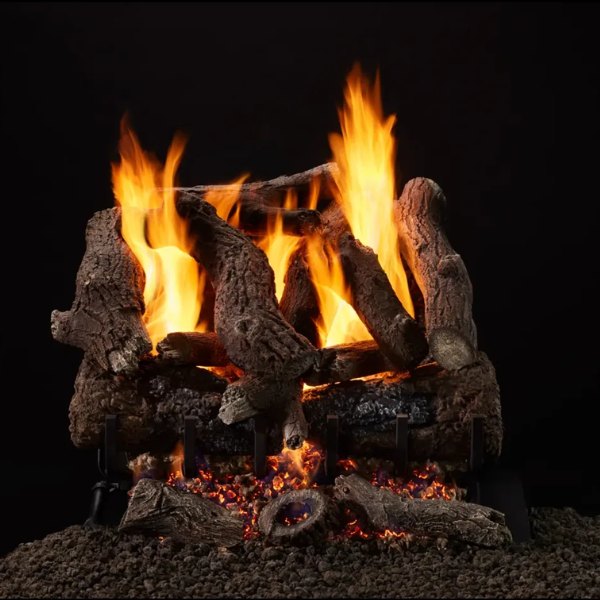 Majestic 3-Tier Heritage Oak Outdoor Vented Gas Log Set — The Torch Guys