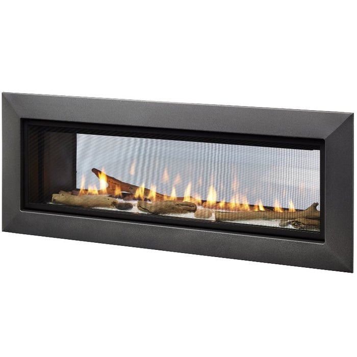 Majestic Echelon II 36 See Through Linear Direct Vent Gas Fireplace Side View Scaled