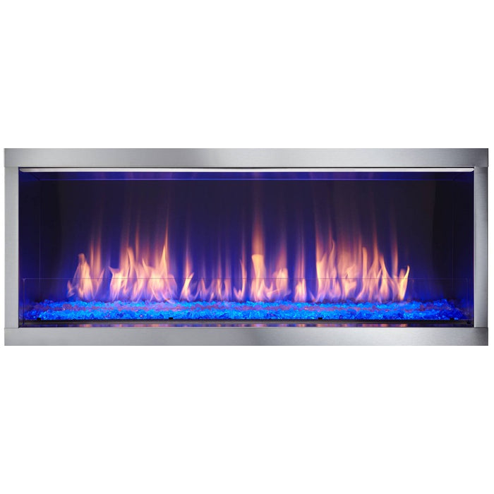 Majestic Lanai 60" Outdoor Linear Vent Free Gas Fireplace with Cobalt Crushed Glass Media