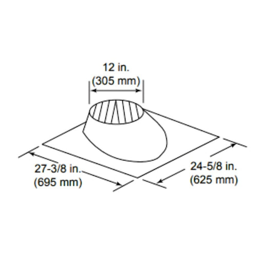 Majestic Roof Flashing (012 - 612 Pitch Roof) for SL300 Series Wood Burning Pipe | RF370