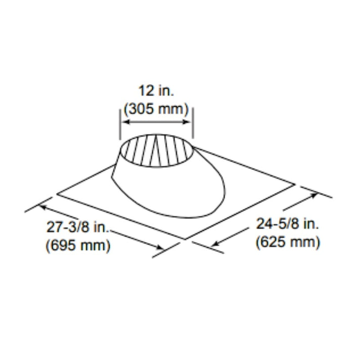Majestic Roof Flashing (012 - 612 Pitch Roof) for SL300 Series Wood Burning Pipe | RF370