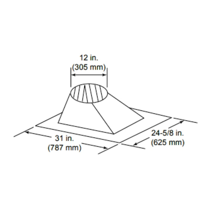 Majestic Roof Flashing (712 - 1212 Pitch Roof) for SL300 Series Wood Burning Pipe | RF371