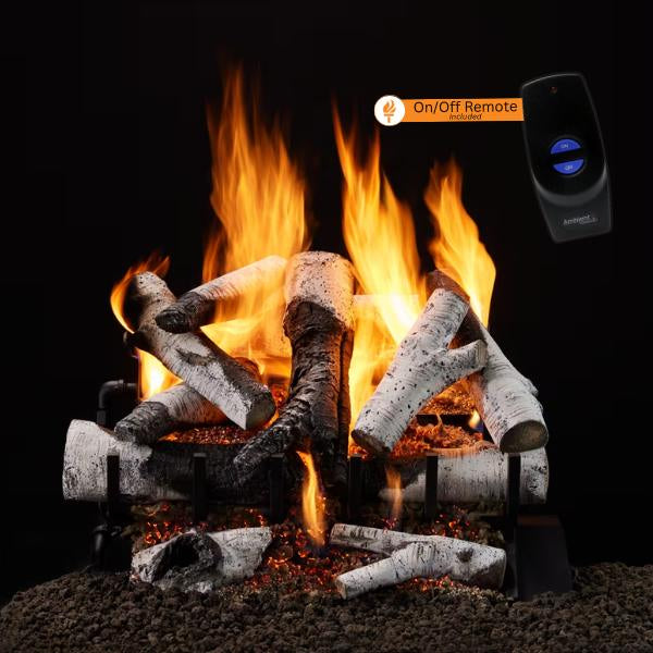 Majestic 3-Tier Grand Birch Vented Gas Log Set