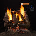 Majestic 3-Tier Heritage Oak Vented Gas Log Set with Included On and Off Remote Control