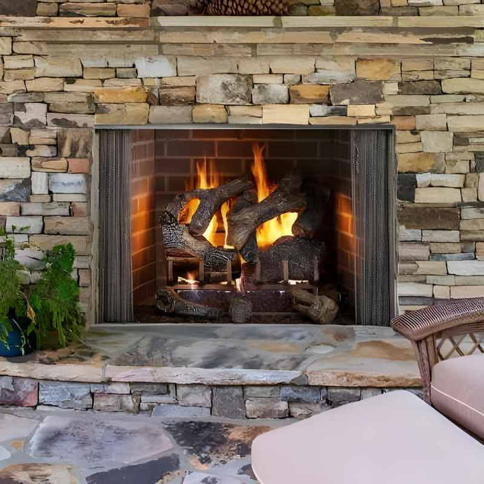 Majestic Cottagewood 36" Outdoor Wood Burning Fireplace Placed in Outdoor Hangout Area