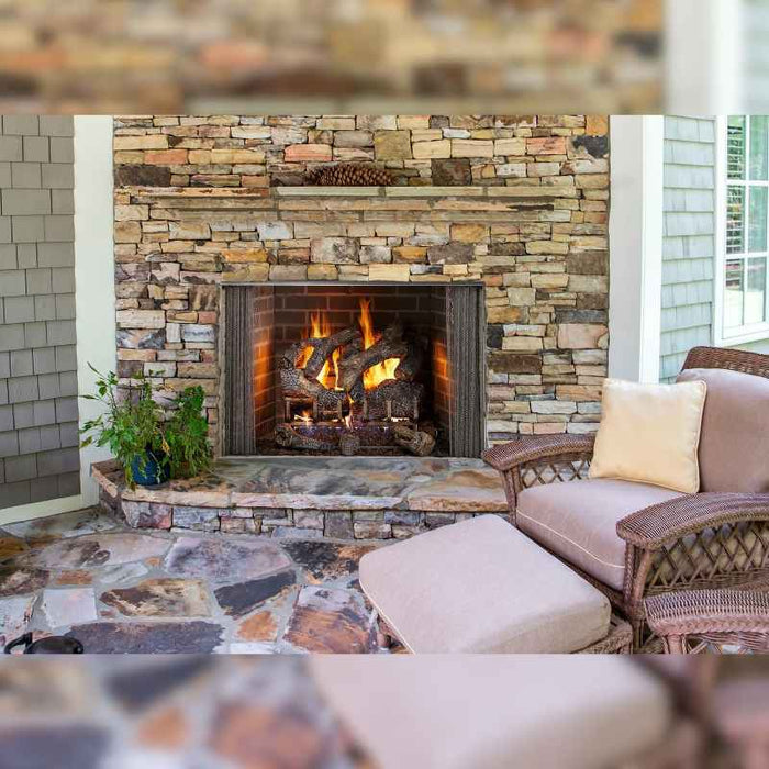 Majestic Cottagewood 36"Outdoor Wood Burning Fireplace Placed in Outdoor Hangout Area