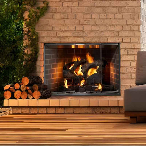Majestic Cottagewood 36" Outdoor Wood Burning Fireplace Placed in Poolside Area