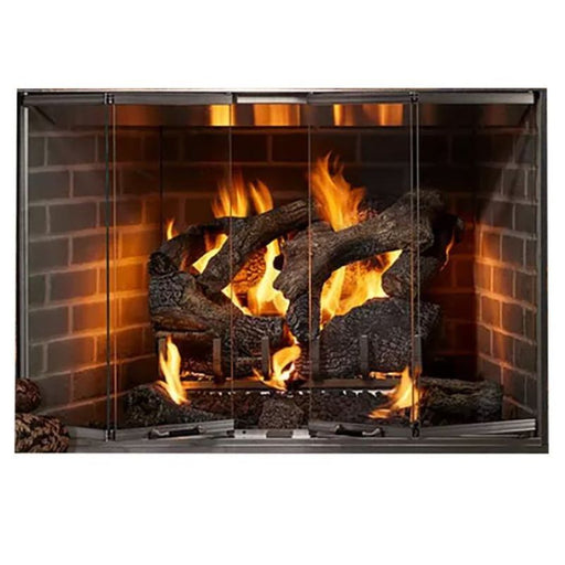 Majestic Cottagewood 36" Outdoor Wood Burning Fireplace with Cottagewood Bi-Fold Doors 