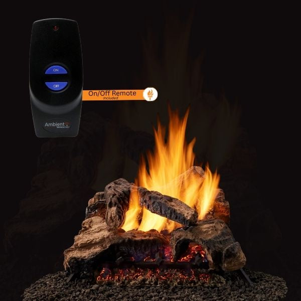 Majestic Duzy 2 Vented Gas Log Set with Included On Off Remote Control