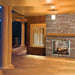 Majestic Fortress 36" Indoor Outdoor See Thru Vent Free Gas Fireplace Installed in Covered Entryway with Herringbone Brick