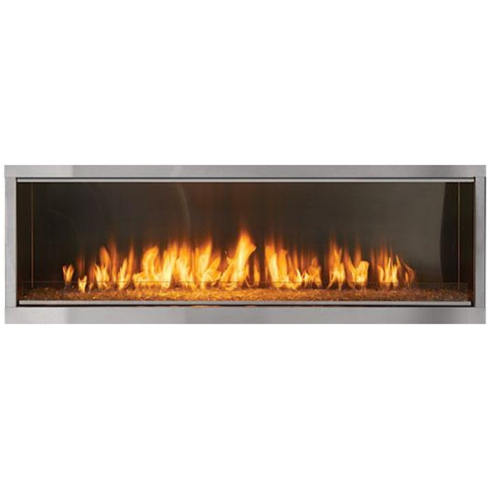 Majestic Lanai 60" Outdoor Linear Vent Free Gas Fireplace with Amber Crushed Glass Media