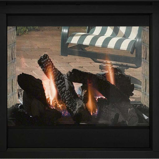 Majestic Twilight 36" Indoor Outdoor See Thru Vent Free Gas Fireplace with Black Cotemporary Front