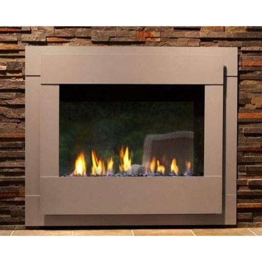 Majestic Twilight Modern 36" Indoor Outdoor See Thru Vent Free Gas Fireplace with Black Firescreen Front and Black Crushed Glass Media