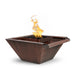 Malibu Wide Gravity Spill Fire & Water Bowl - Hammered Copper with Lava Rock plus Fire Burner On