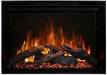 Modern Flames 26 Redstone Built-In Insert Electric Fireplace Face on orange flames logs on - c5ca2900-f284-4c14-98ad-14078dcf1a20