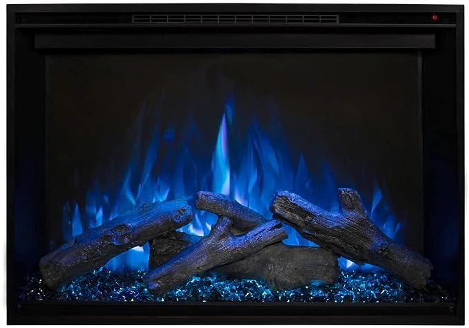 Modern Flames 26 Redstone Built-In Insert Electric Fireplace blue flame logs off