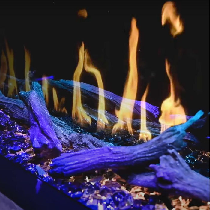 Modern Flames Orion Virtual Electric Fireplace Blue Ember Media Yellow Flame Close-Up