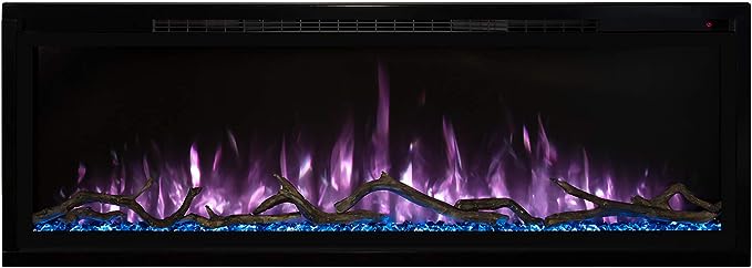 Modern Flames Spectrum Slimline Ultra-Slim Electric Fireplace Face On Purple Flame Blue Embers - c6a597a7-f054-41a6-8221-39a75677780d