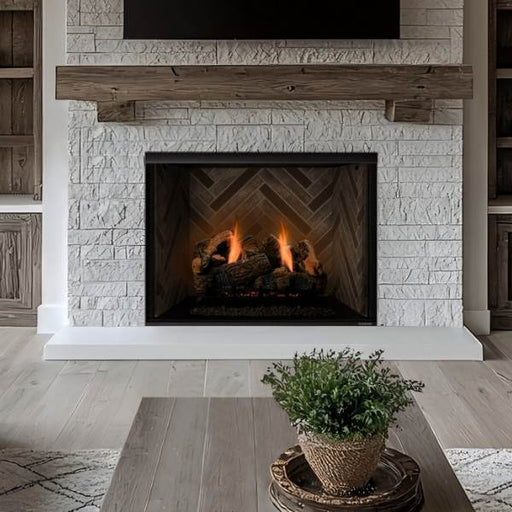 Monessen Berkley Oak Refractory Vent Free Gas Log Set with Natural Blaze Burner 