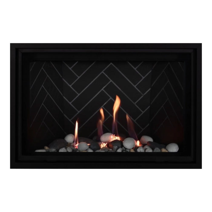 Montigo Delray Square DRSQ34-2 with Beach Scene Contemporary + Grey Herringbone Liner