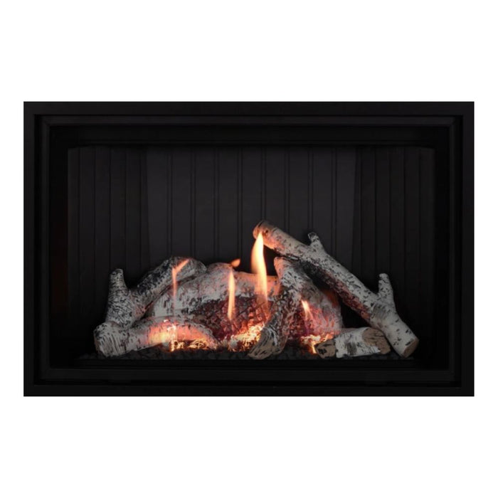 Montigo Delray Square DRSQ34 with Birch Log Set + Ash Fluted Liner