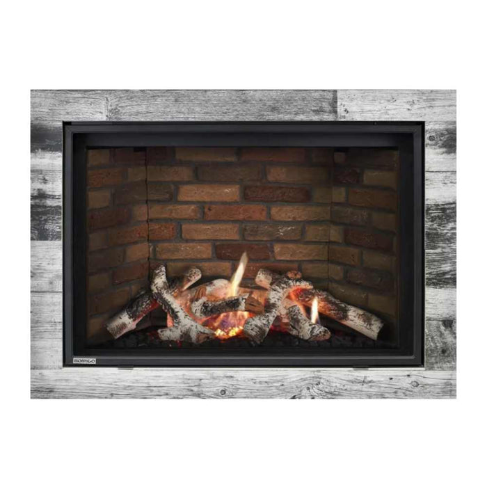 Montigo Delray Square DRSQ38-2 with Birch Log Set + Vintage Brick Liner