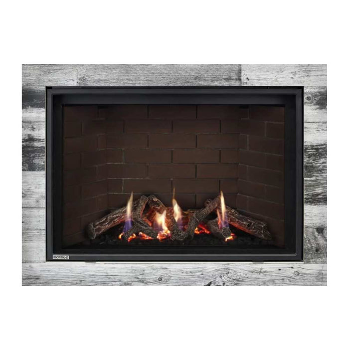 Montigo Delray Square DRSQ38-2 with Driftwood Log Set + Red Brick Liner