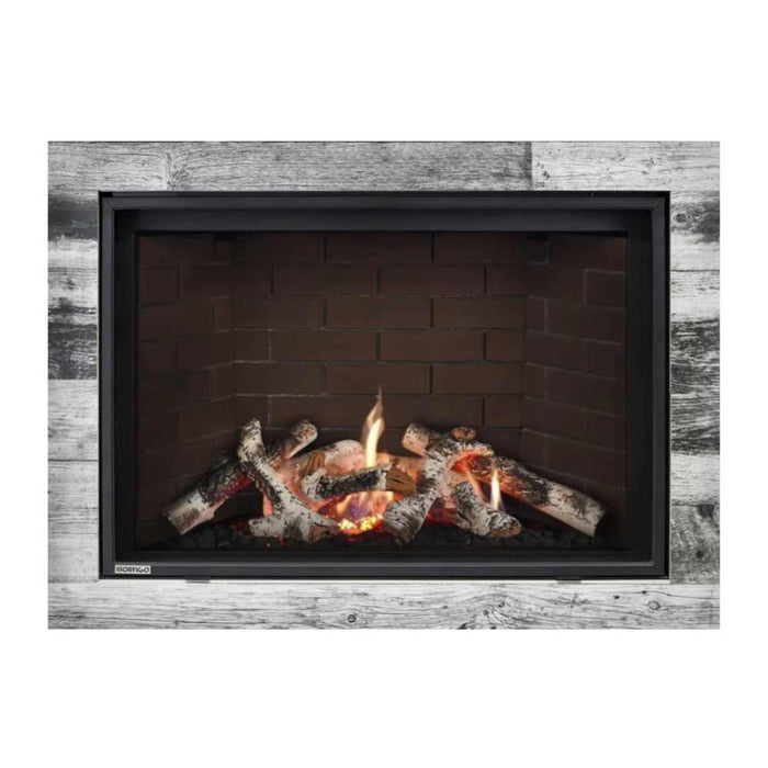 Montigo Delray Square DRSQ38 with Birch Log Set + Red Brick Liner
