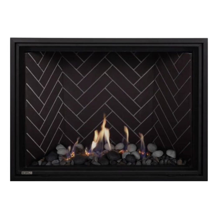 Montigo Delray Square DRSQ42-2 with Beach Scene Contemporary + Grey Herringbone Liner