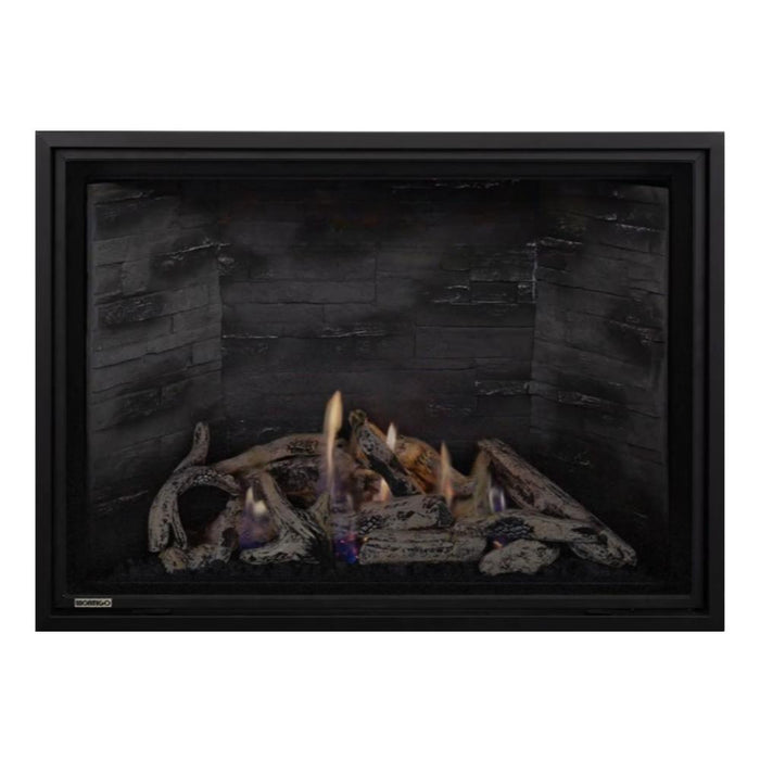 Montigo Delray Square DRSQ42-2 with Driftwood Log Set + Grey Ledgestone Liner