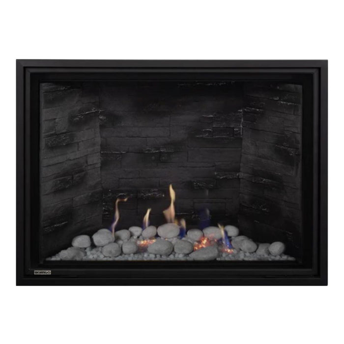 Montigo Delray Square DRSQ42-2 with Winter Scene Contemporary + Grey Ledgestone Liner