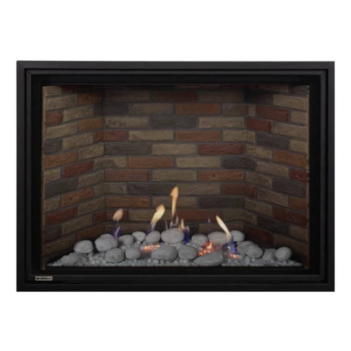Montigo Delray Square DRSQ42-2 with Winter Scene Contemporary + Vintage Brown Brick Liner