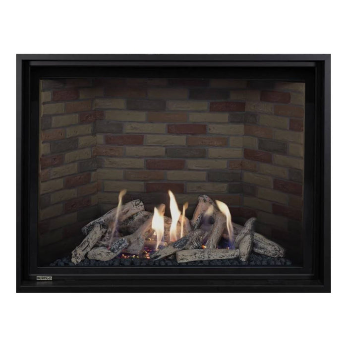 Montigo Delray Square DRSQ46-2 with Driftwood Log Set + Vintage Brown Brick Liner